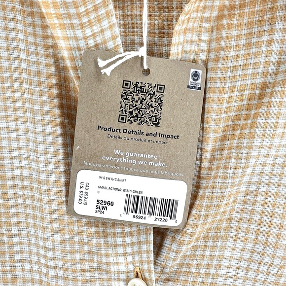 Patagonia Women's Lightweight A/C Shirt Small Organic Cotton Hemp Blend NWT - Picture 4 of 5